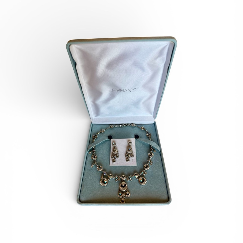 SOLD - Elegant Rhinestone Necklace & Earrings Set | Bridal Wedding Prom